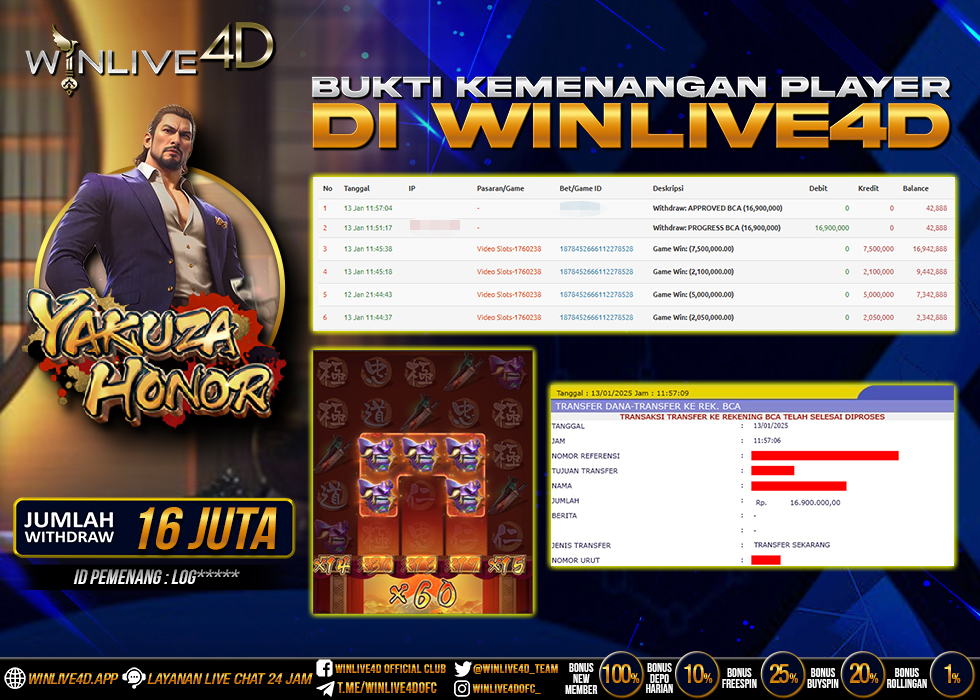 WINLIVE4D JACKPOT SLOT YAKUZA HONOR