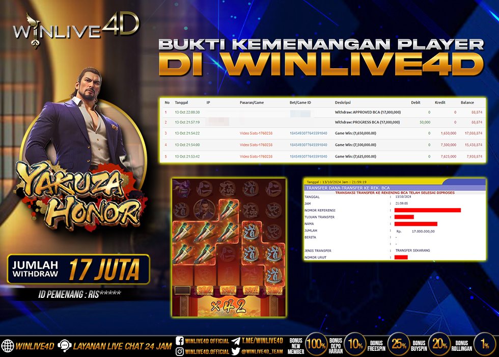WINLIVE4D JACKPOT SLOT YAKUZA HONOR
