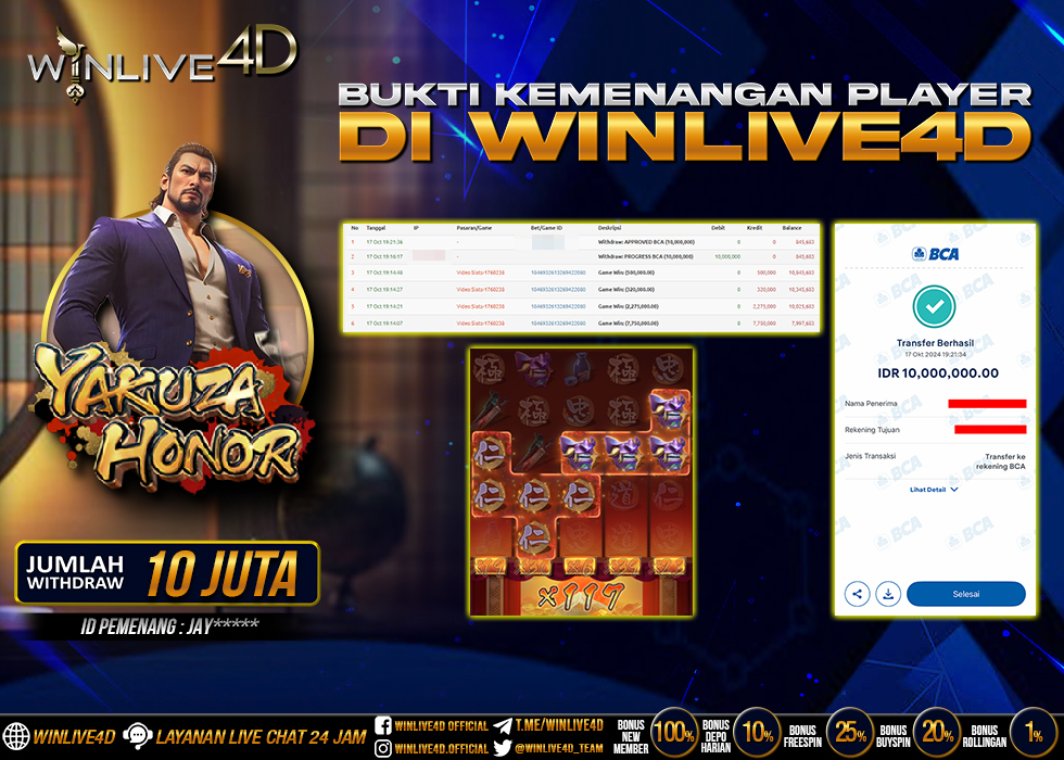 WINLIVE4D JACKPOT SLOT YAKUZA HONOR