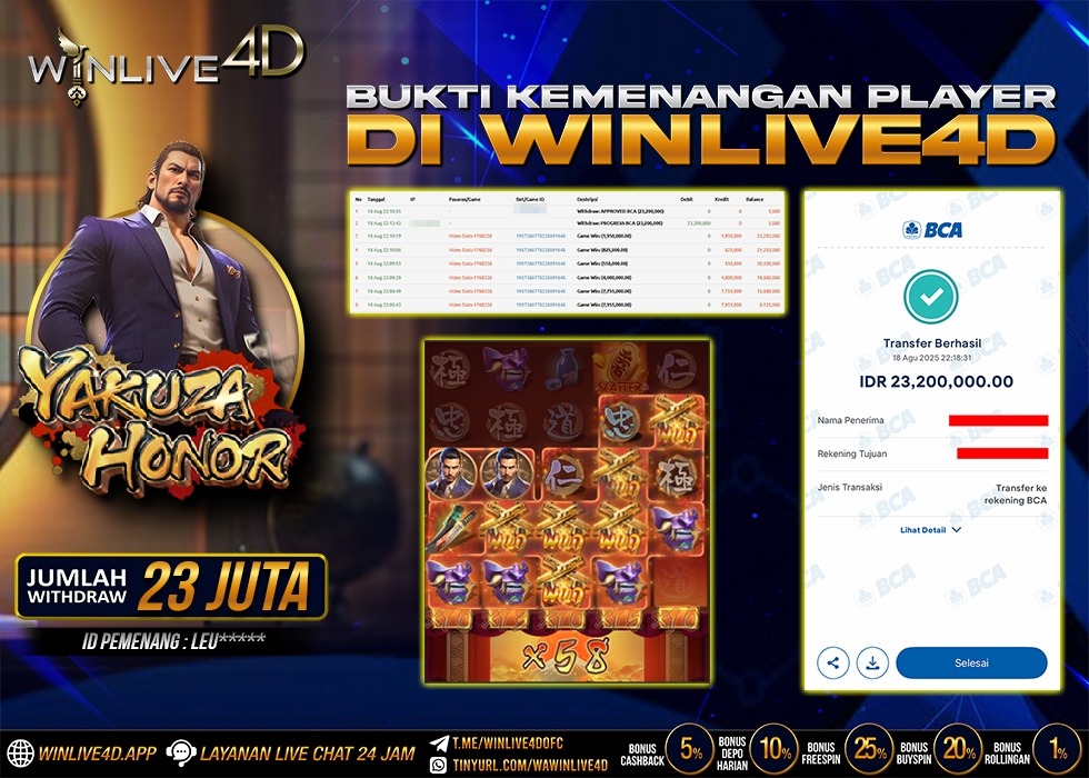 WINLIVE4D JACKPOT SLOT YAKUZA HONOR