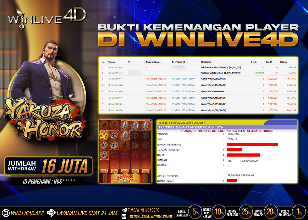 WINLIVE4D JACKPOT SLOT YAKUZA HONOR