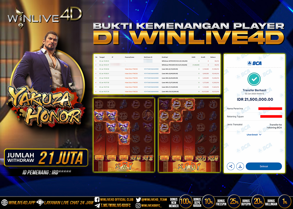WINLIVE4D JACKPOT SLOT YAKUZA HONOR