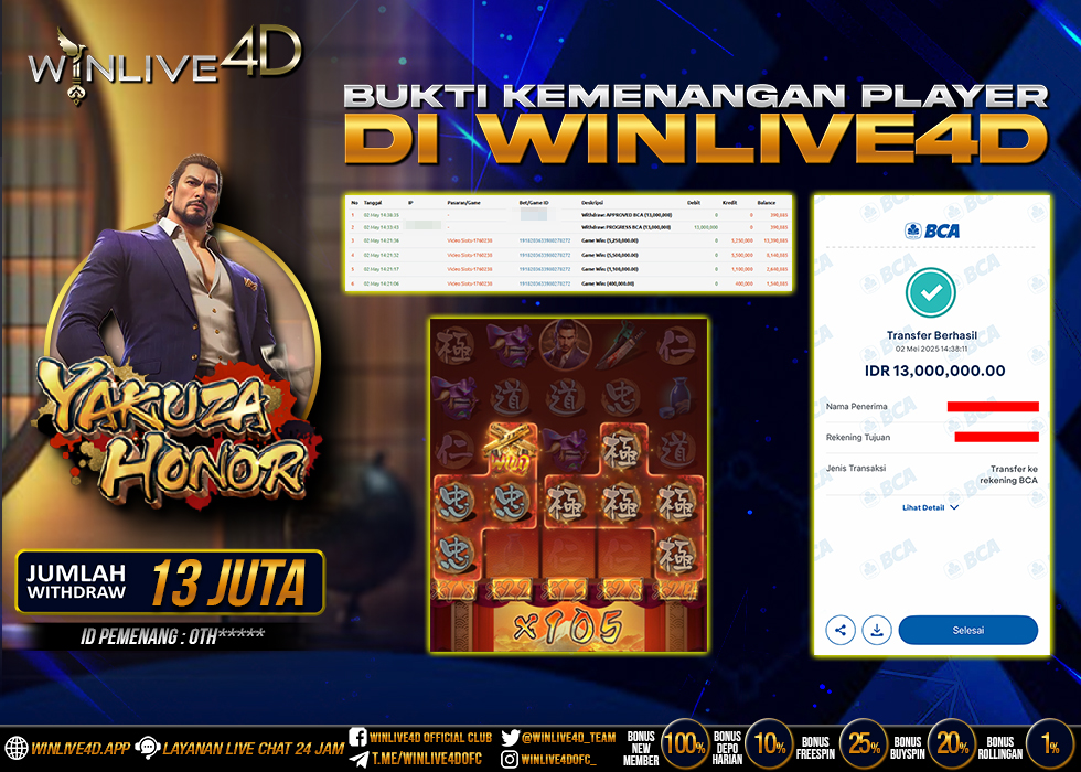 WINLIVE4D JACKPOT SLOT YAKUZA HONOR