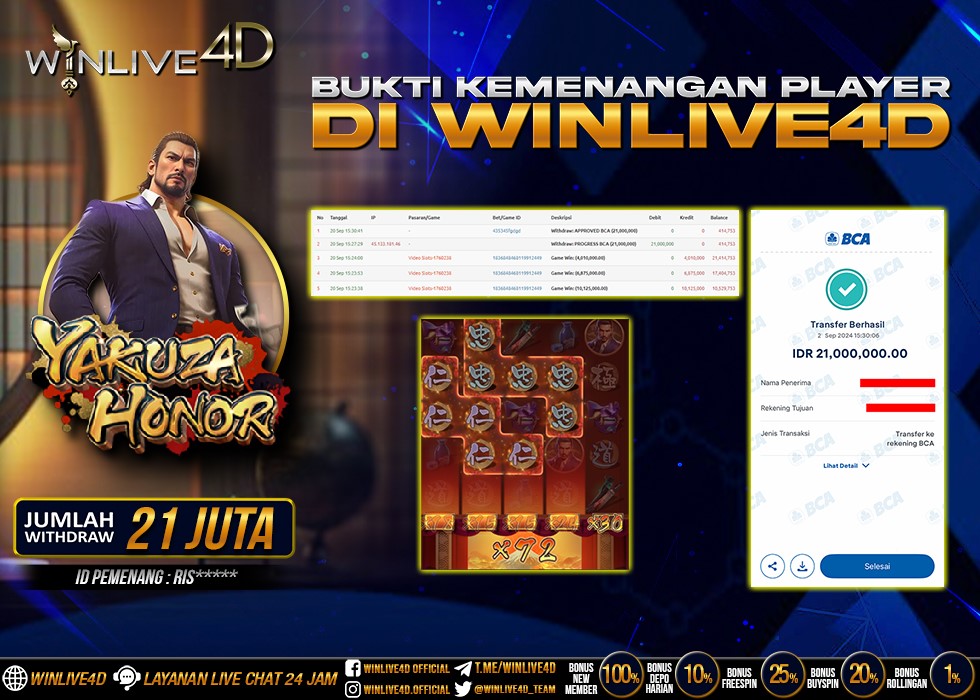 WINLIVE4D JACKPOT SLOT YAKUZA HONOR