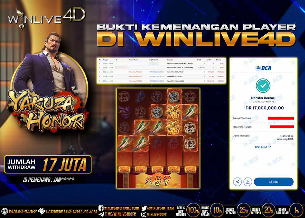 WINLIVE4D JACKPOT SLOT YAKUZA HONOR