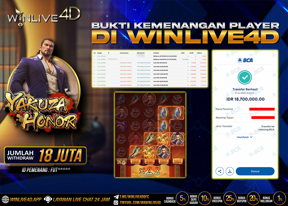 WINLIVE4D JACKPOT SLOT YAKUZA HONOR