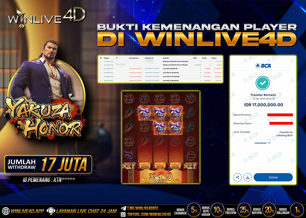 WINLIVE4D JACKPOT SLOT YAKUZA HONOR