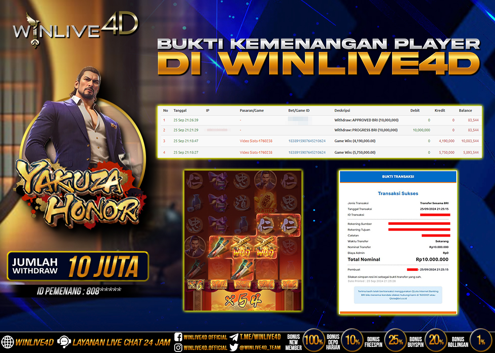 WINLIVE4D JACKPOT SLOT YAKUZA HONOR