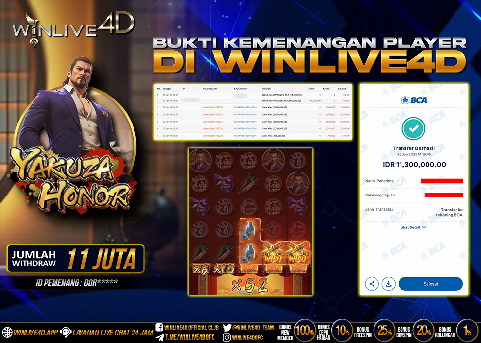 WINLIVE4D JACKPOT SLOT YAKUZA HONOR