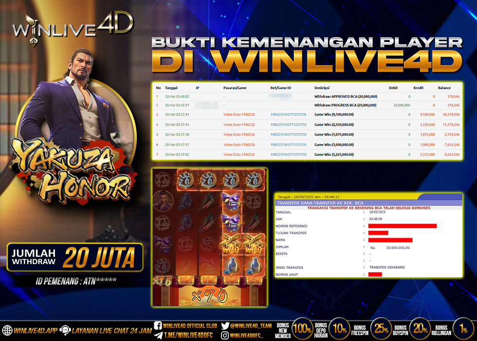 WINLIVE4D JACKPOT SLOT YAKUZA HONOR