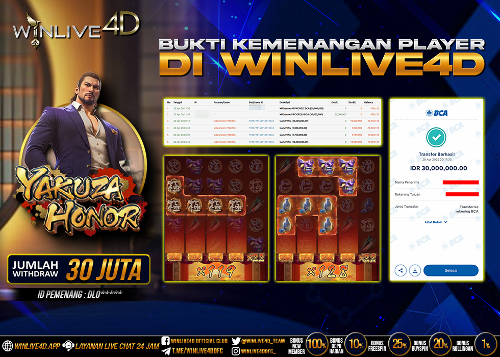 WINLIVE4D JACKPOT SLOT YAKUZA HONOR