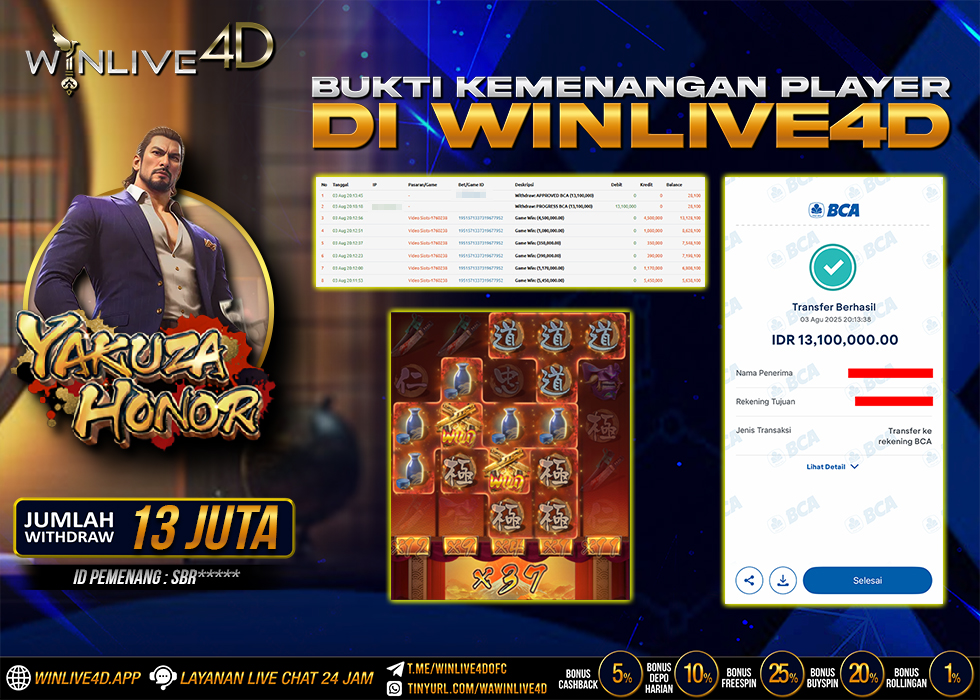 WINLIVE4D JACKPOT SLOT YAKUZA HONOR