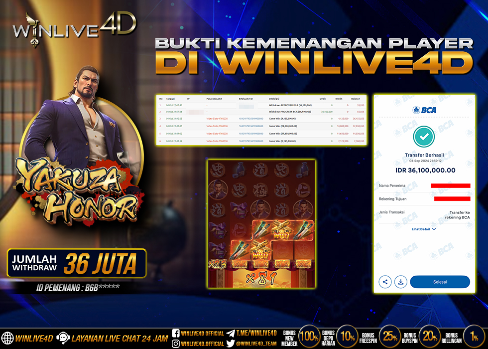 WINLIVE4D JACKPOT SLOT YAKUZA HONOR