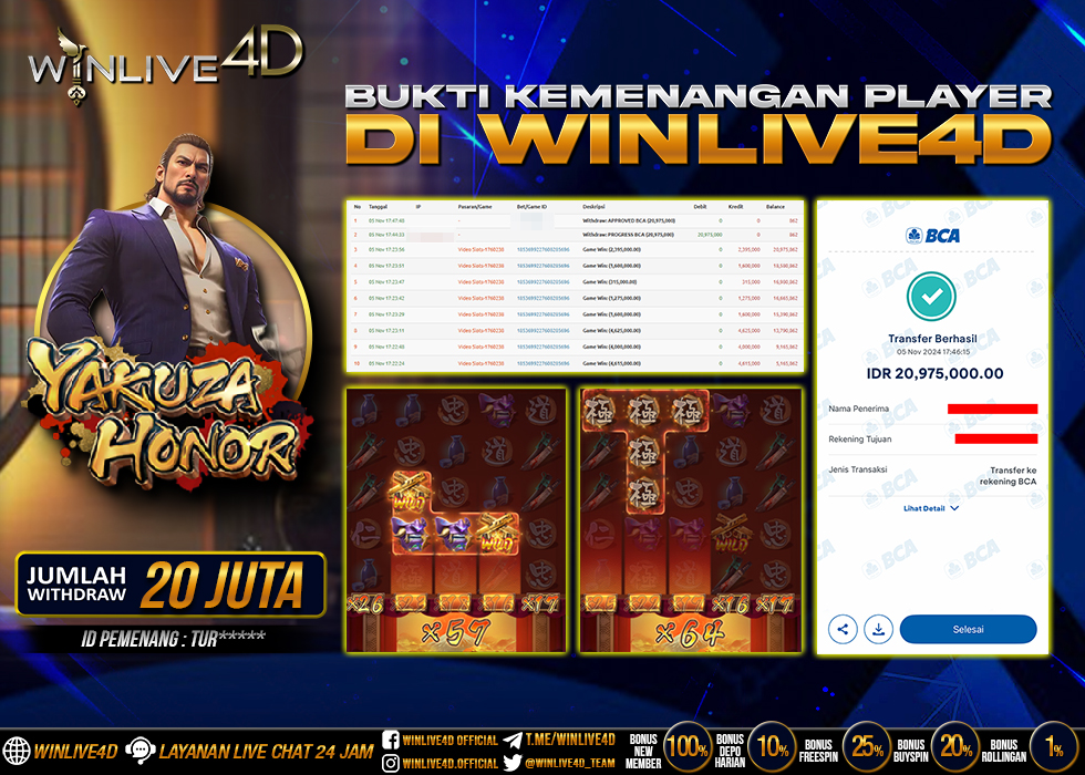 WINLIVE4D JACKPOT SLOT YAKUZA HONOR
