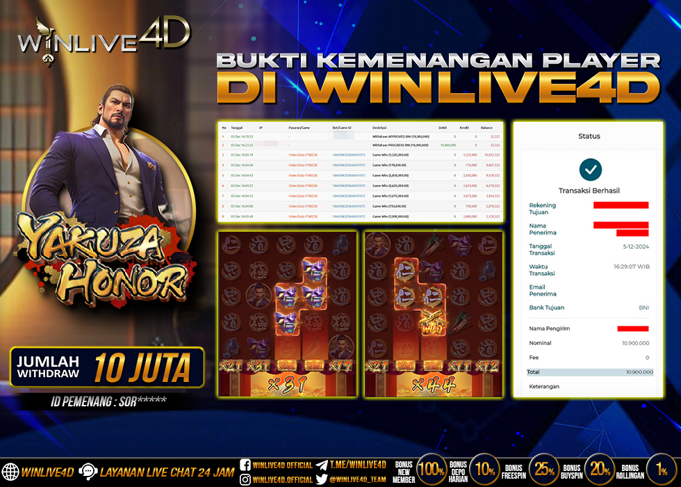 WINLIVE4D JACKPOT SLOT YAKUZA HONOR