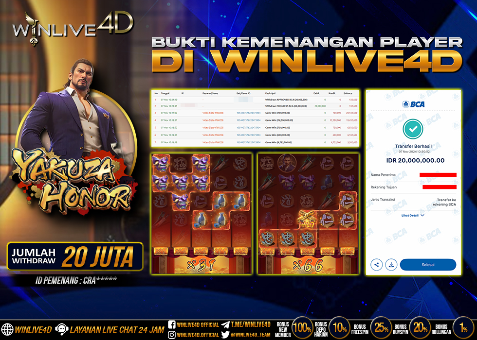 WINLIVE4D JACKPOT YAKUZA HONOR