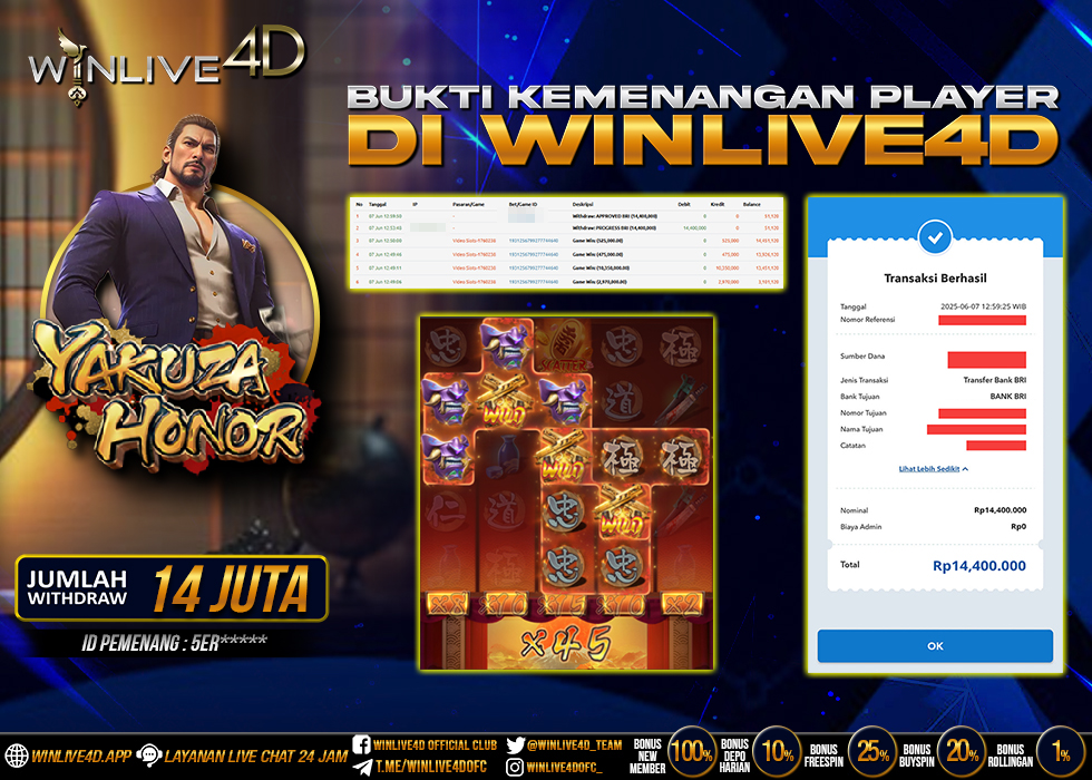 WINLIVE4D JACKPOT YAKUZA HONOR