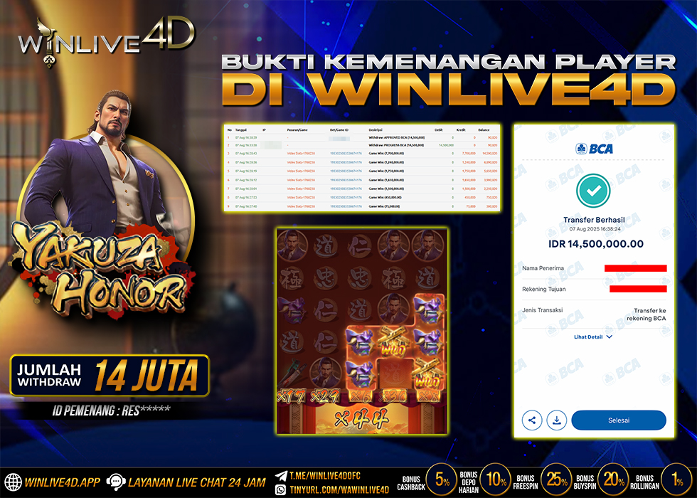WINLIVE4D JACKPOT YAKUZA HONOR