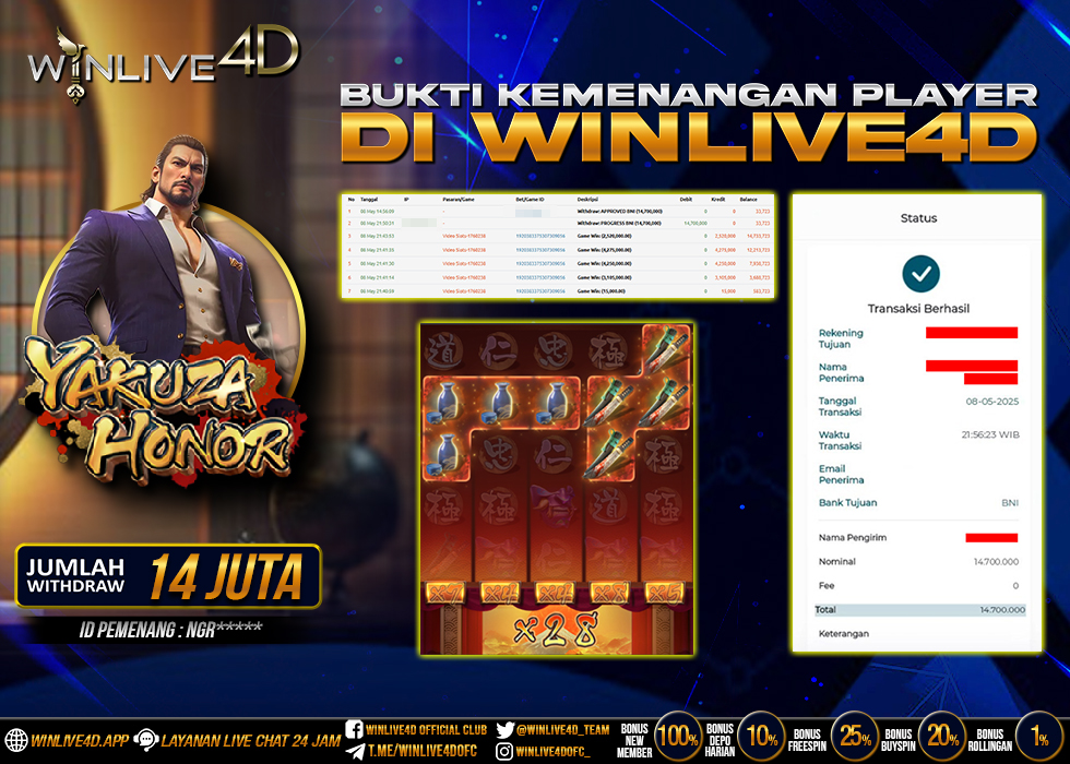 WINLIVE4D JACKPOT YAKUZA HONOR