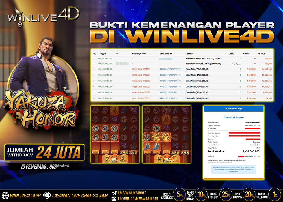 WINLIVE4D JACKPOT YAKUZA HONOR