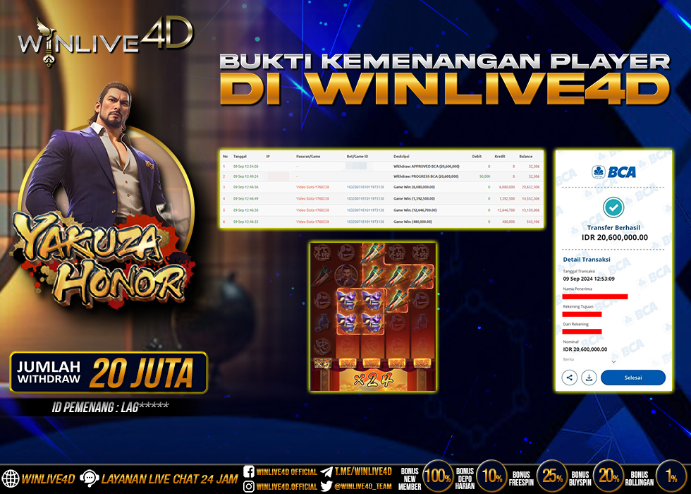WINLIVE4D JACKPOT SLOT YAKUZA HONOR