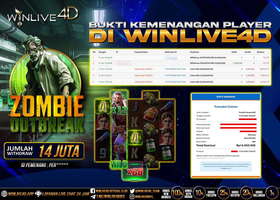 WINLIVE4D JACKPOT SLOT ZOMBIE OUTBREAK