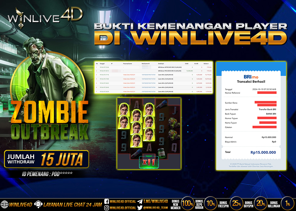 WINLIVE4D JACKPOT SLOT ZOMBIE OUTBREAK