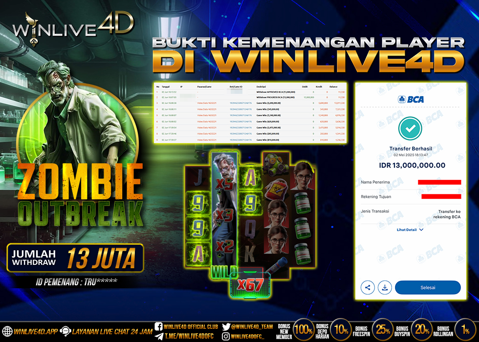 WINLIVE4D JACKPOT SLOT ZOMBIE OUTBREAK