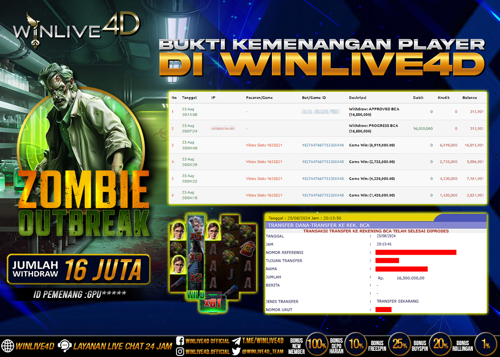 WINLIVE4D JACKPOT SLOT 16.500.000