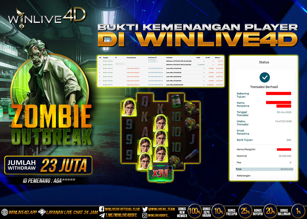 WINLIVE4D JACKPOT SLOT ZOMBIE OUTBREAK