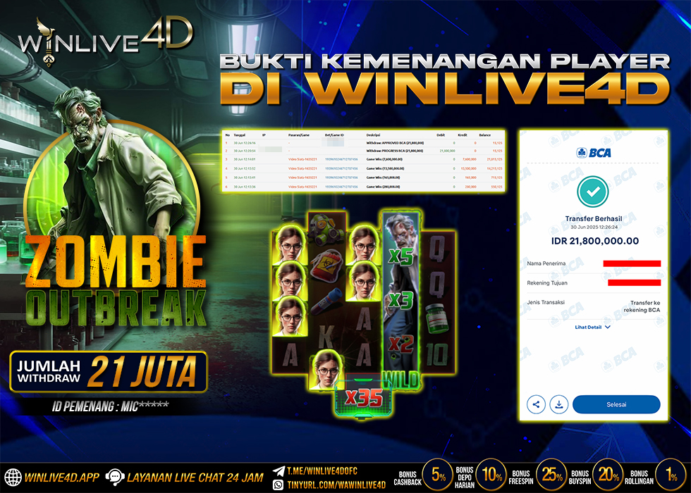 WINLIVE4D JACKPOT SLOT ZOMBIE OUTBREAK