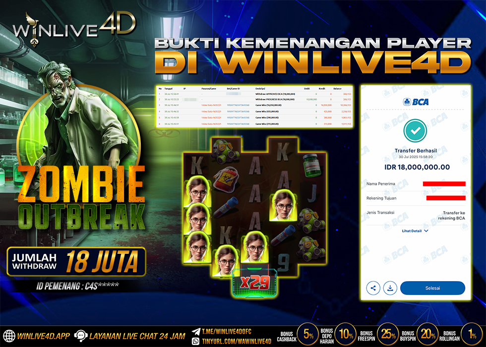 WINLIVE4D JACKPOT SLOT ZOMBIE OUTBREAK