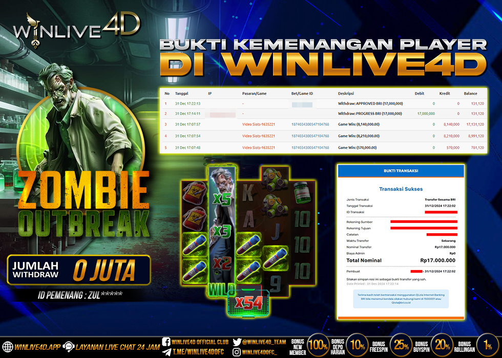 WINLIVE4D JACKPOT SLOT ZOMBIE OUTBREAK