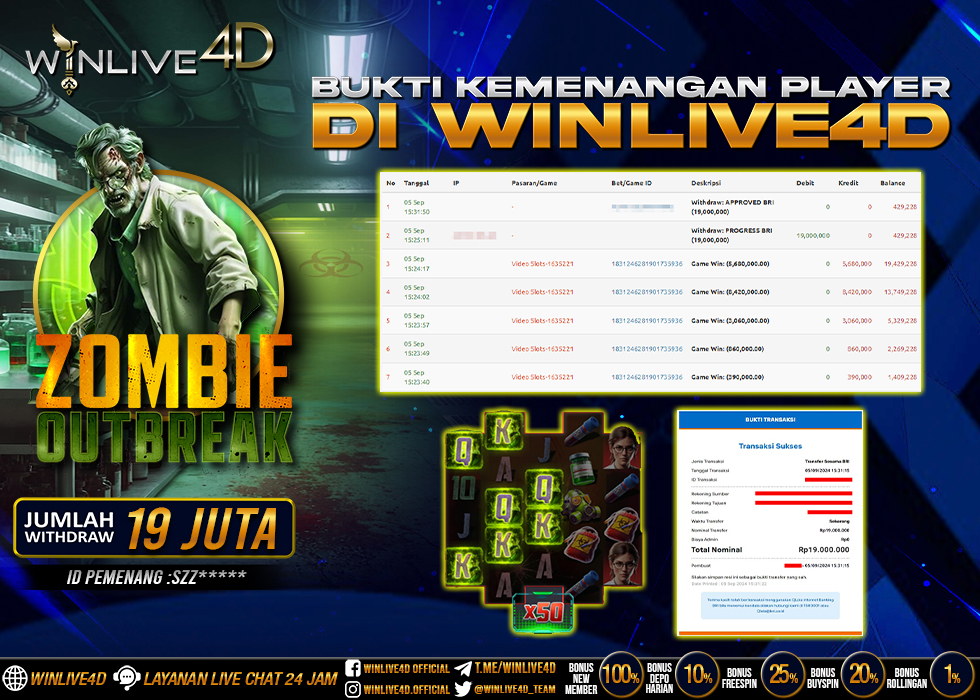 WINLIVE4D JACKPOT SLOT ZOMBIE OUTBREAK