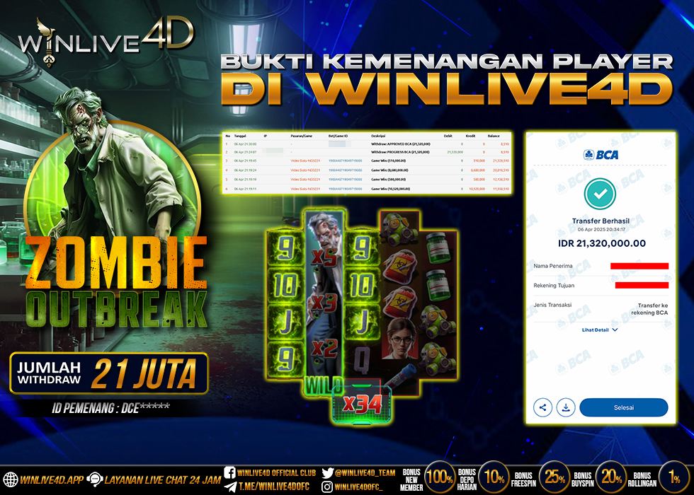 WINLIVE4D JACKPOT SLOT ZOMBIE OUTBREAK