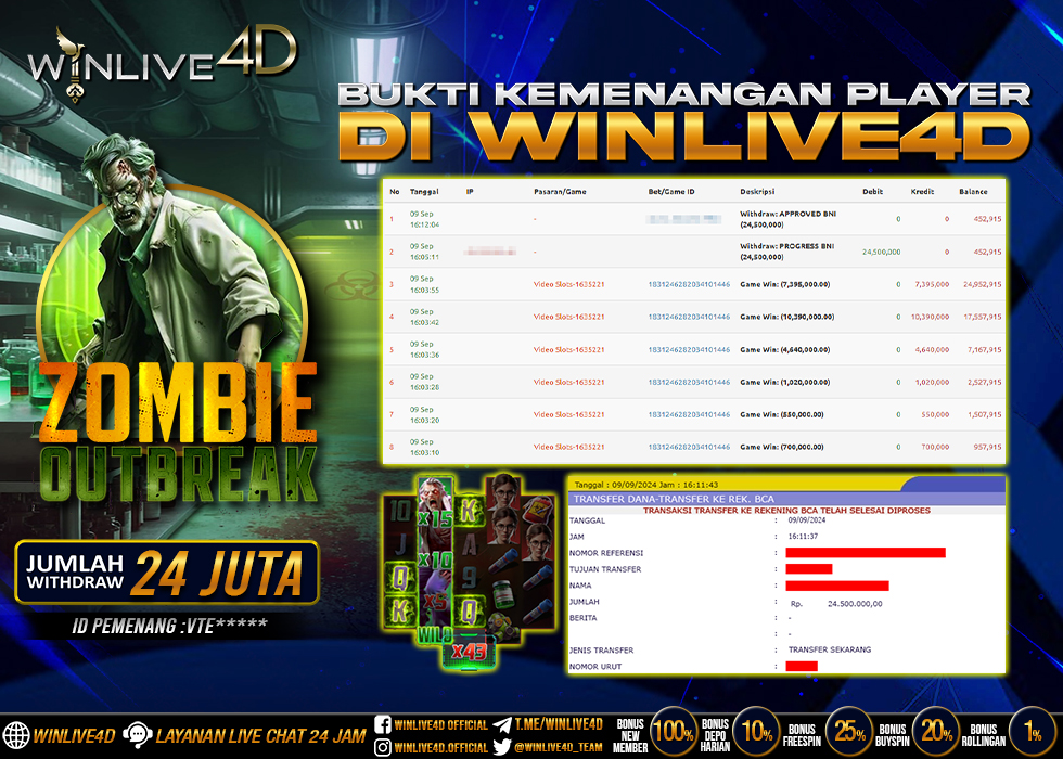 WINLIVE4D JACKPOT SLOT ZOMBIE OUTBREAK